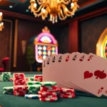 Experience the thrill of gambling at Rikbet's luxurious casino with vibrant poker tables and slots.