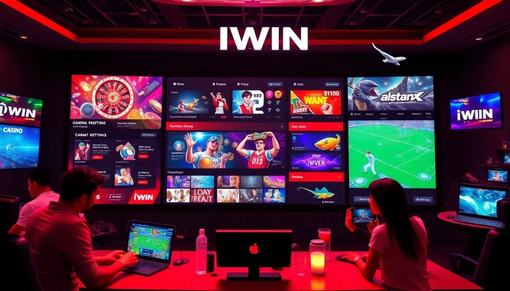 IWIN gaming interface showcasing diverse online games in a vibrant, secure environment.