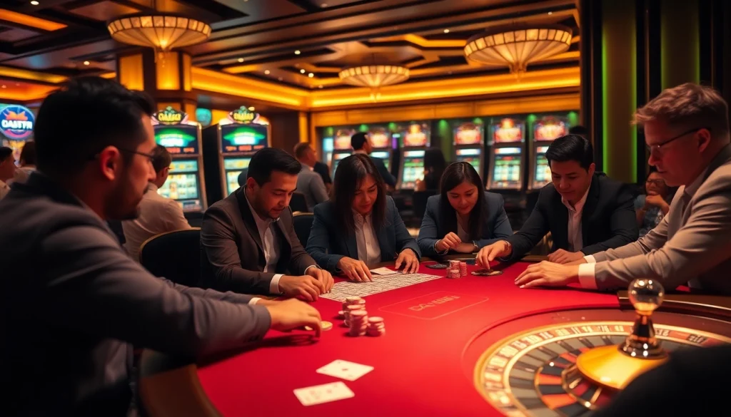 Exciting gambling scene at DA88 casino with high-stakes poker action and luxurious atmosphere.
