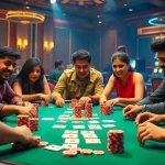 Exciting game of Teen Patti JL16 with players placing bets at a vibrant casino table.