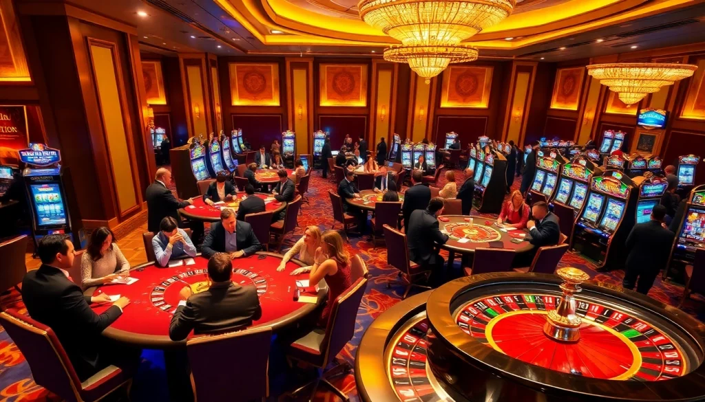 Experience thrilling gaming at 88CLB casino with vibrant tables and excited players.