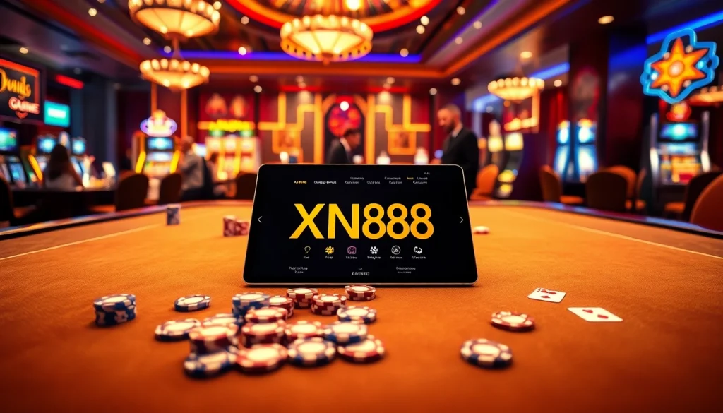 Engaging in thrilling gameplay while tải game xn88 at a luxurious casino.