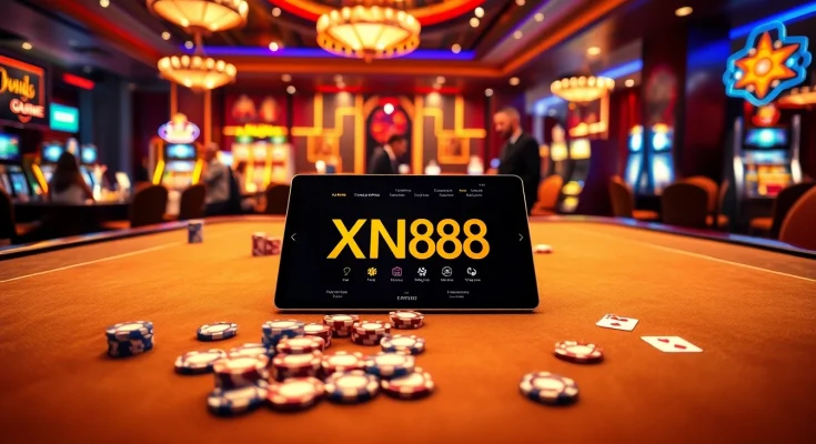 Engaging in thrilling gameplay while tải game xn88 at a luxurious casino.