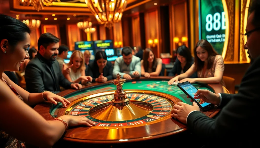 Experience the thrill of winning at 68VIP's luxurious roulette table with eager players.