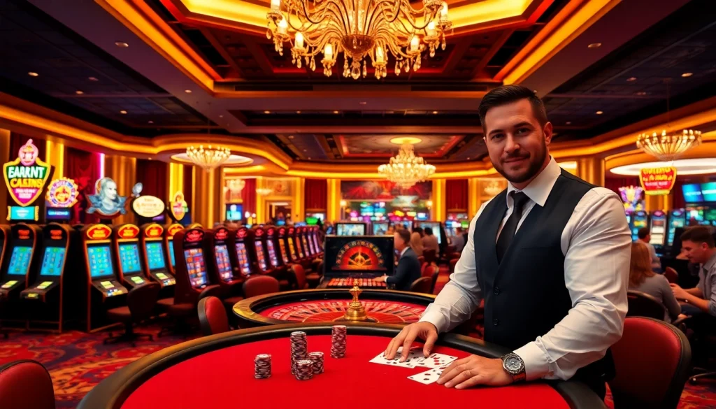 Experience the excitement of gambling at OPEN88 with vibrant casino tables and professional dealers.
