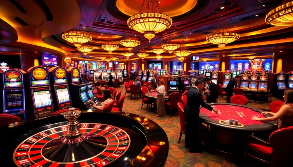 Experience the thrill of gambling at rikbet with luxurious tables and vibrant slot machines.