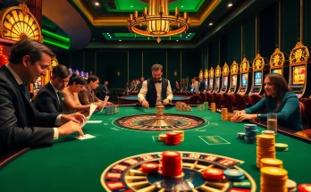 Engaged players enjoying an HB88-themed casino table game with vibrant chips and elegant decor.