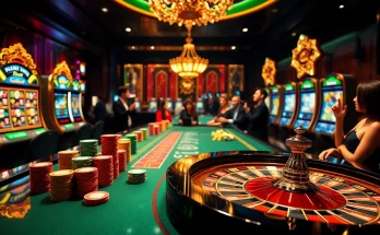 Exciting casino gameplay at 65A with vibrant tables, poker chips, and roulette for gamblers.