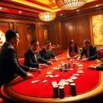 Players showcase their skills at a poker table, combining hh kung fu excitement with strategic gambling.