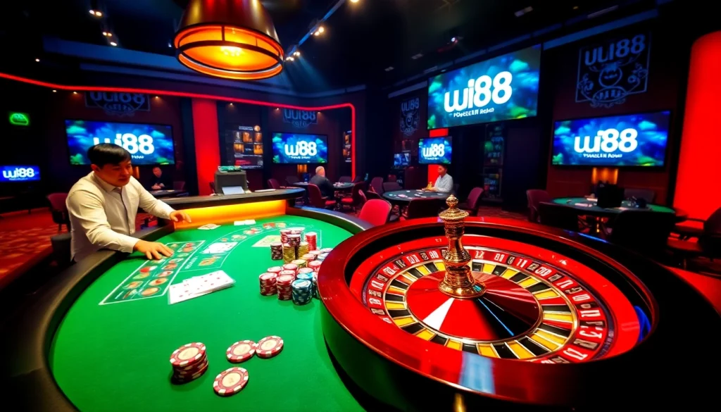 Experience live gaming at uu88 with professional dealers and vibrant casino elements.