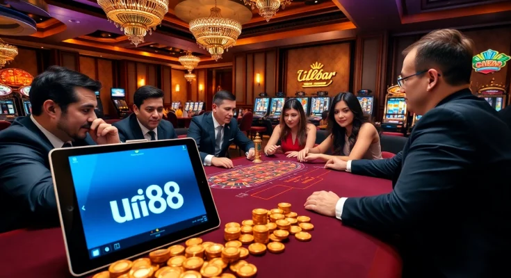 Experience exciting gameplay at uu88 with lavish casino tables, vibrant slot machines, and dynamic players.