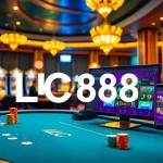 Engaging players at LC88 casino table with vibrant chips and online gaming interface