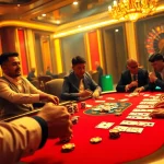 Players enjoying the excitement of Raja Luck at a luxurious casino poker table.