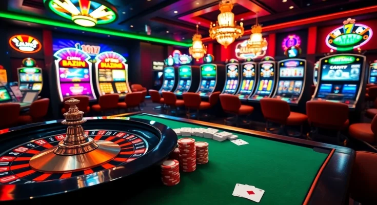 Engage in thrilling gambling at https://789wincomm.com/ with an exciting casino scene featuring poker chips and roulette.