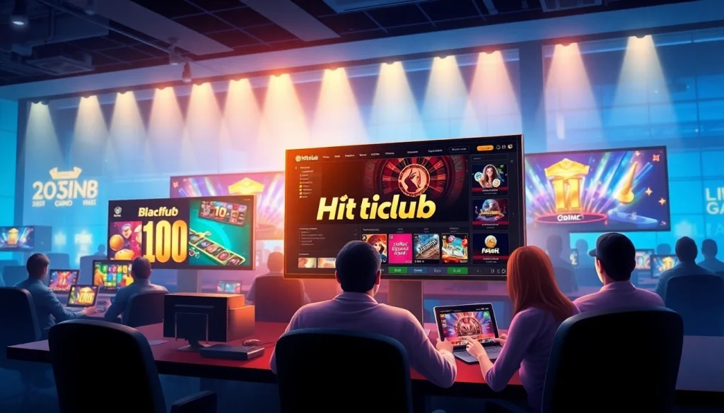 Hitclub online gaming interface showcasing vibrant casino games like Slot and Blackjack.