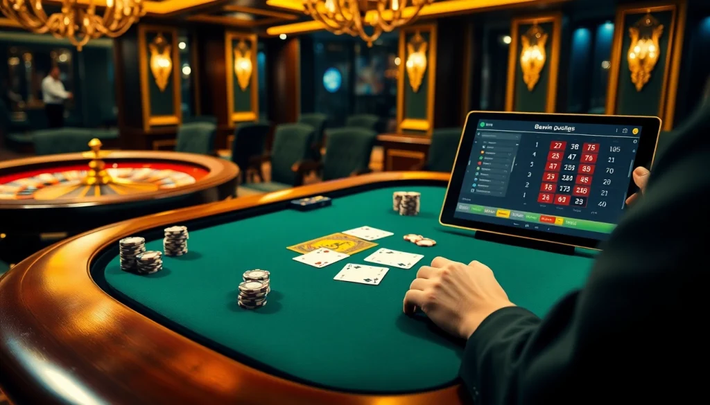 98win players engage in a thrilling poker game as chips pile up on the elegant table.