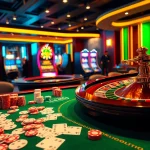 Engaging scene of nhà cái xx88 showcasing casino excitement with poker, roulette, and players.