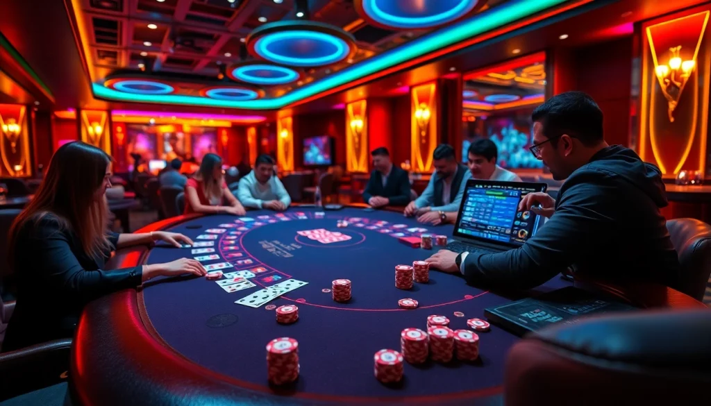 Experience the thrill at NOHU with vibrant casino tables and exciting gaming action.