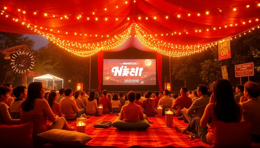 Exciting NangCuc film festival scene with vibrant atmosphere and community spirit.