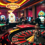 Experience the thrill of U888 with players engaged at luxurious casino tables.