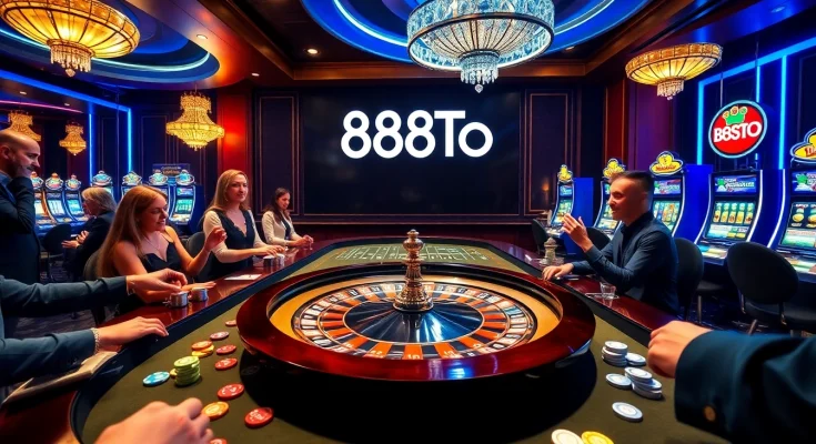 Players engaging at a roulette table, showcasing the excitement of 888TO casino gaming.