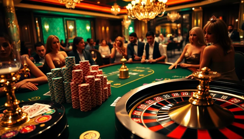 Experience the luxury of 56win at an elegant casino poker table with dramatic lighting and rich colors.