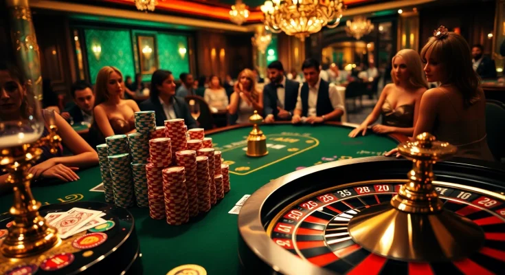 Experience the luxury of 56win at an elegant casino poker table with dramatic lighting and rich colors.