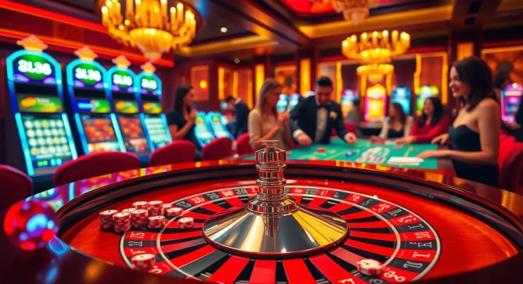 Players enjoying a thrilling casino experience at RR88 with vibrant games and luxurious atmosphere.