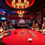 Experience the thrill of Jun88 with vibrant gaming tables and excited gamblers.