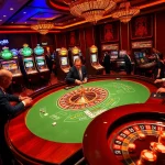 Experience the thrill of gambling with hz88 at a lavish casino, filled with poker chips and roulette.