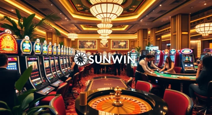 Winning at SUNWIN Casino: Exciting players at luxurious slot machines and poker tables.