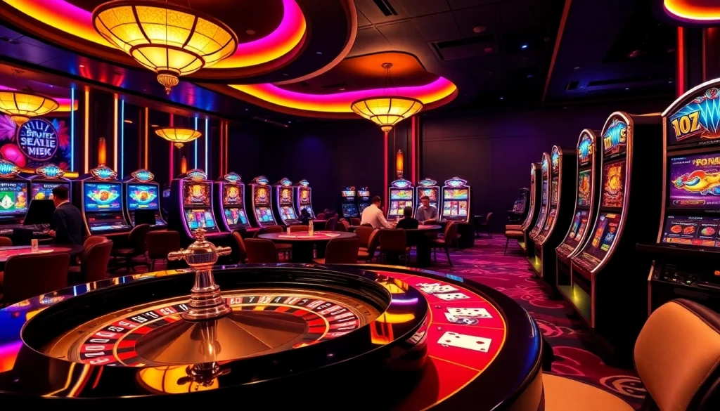 Players enjoying thrilling slot games at UU88 casino, featuring vibrant graphics and inviting atmosphere.