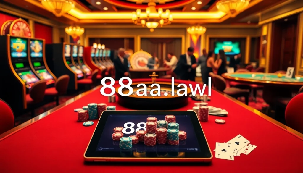 Experience the thrill of gaming at https://88aa.law/ with vibrant casino tables and engaging players.