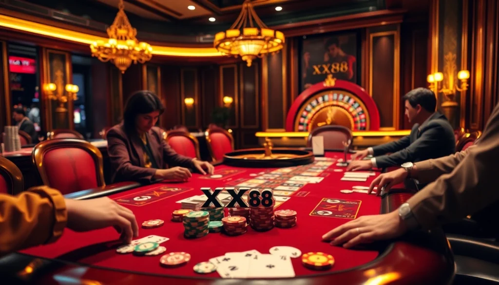 Experience the thrill of high-stakes poker at XX88 casino, where expert players strategize for victory.