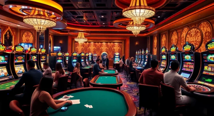 Exciting gaming action at 789club casino featuring vibrant tables and players.