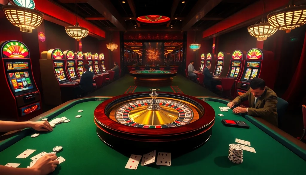 Experience the thrill of MM88 with engaging casino games against a vibrant backdrop.