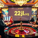 Players enjoying the thrill of online games at 22jl org casino with roulette and vibrant slot machines.