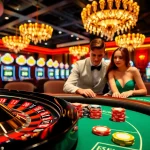 Casino excitement at 79king with players engaging at blackjack and roulette tables.