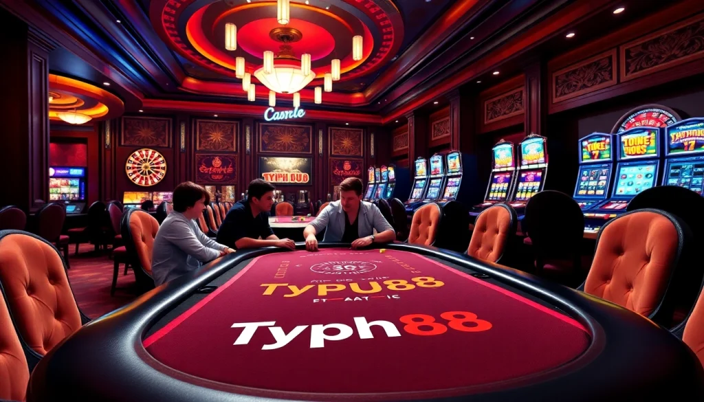 Experience the excitement at Typhu88 with vibrant gaming tables and thrilling gambling action.
