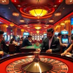 Experience thrilling gameplay at F8BET's luxurious casino tables with vibrant lights and exciting action.
