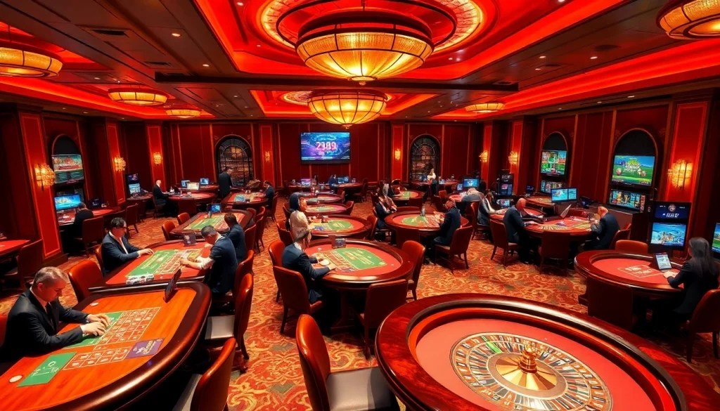 Experience the thrill of playing at HZ88 casino with vibrant tables and engaging gaming action.