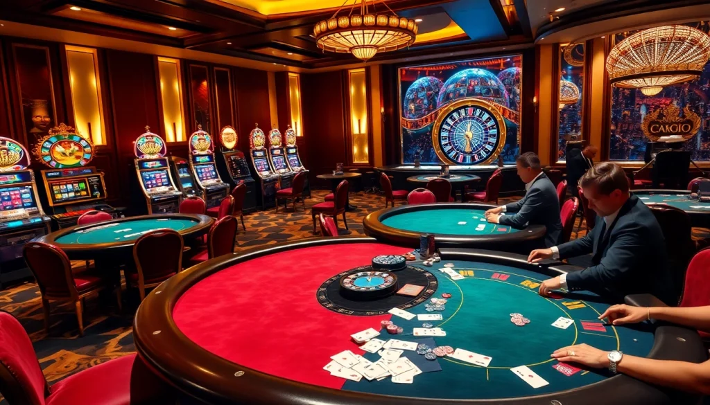 MOCBAI casino scene capturing thrilling gameplay and luxurious ambiance.