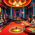 Experience thrilling gameplay at https://ax88.bid/ with vibrant casino environments featuring slot machines and poker tables.