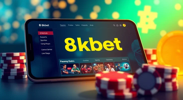 8kbet đăng nhập online betting interface showcasing diverse options on a sleek device.