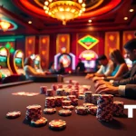 Experience the thrill of the TG88 casino with vibrant poker chips and roulette actions.