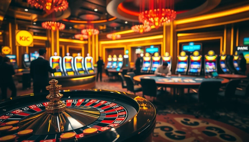 KJC.capital players enjoying an exciting roulette game in a luxurious casino setting