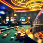 Experience the thrill of playing at 8kbet with vibrant casino tables and enthusiastic players.