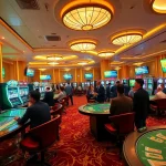 Bong88 casino scene with vibrant gaming tables and excited players in a lively atmosphere.