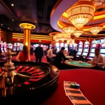 Sunwin casino ambiance featuring roulette, excited players, and vibrant gaming atmosphere.