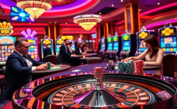 Experience the thrill of 188BET with an exciting casino scene featuring roulette, poker chips, and vibrant gaming lights.